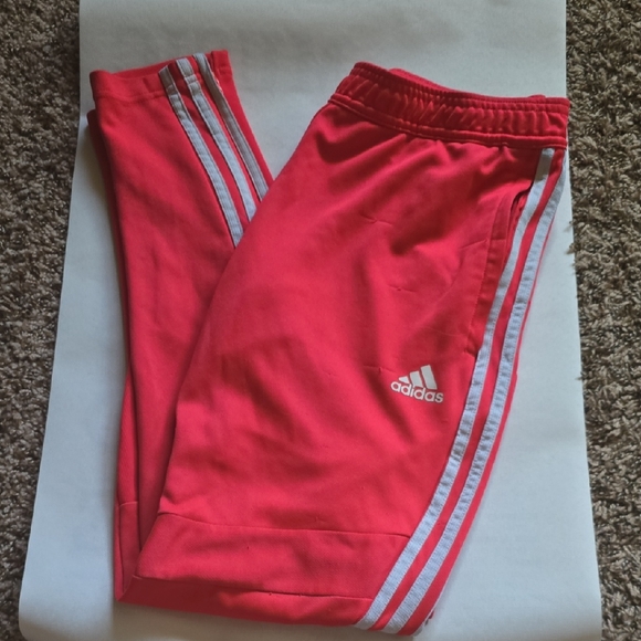 adidas Pants - Adidas Women Bright Pink Joggers with Stripes
